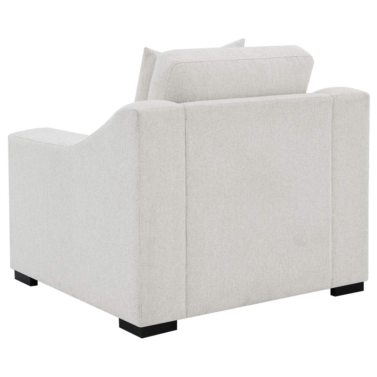 552093 Ashlyn Fabric Upholstered Track Arm Accent Chair Sand