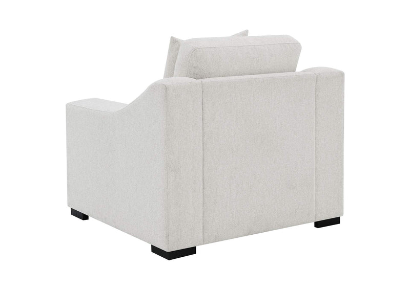 552093 Ashlyn Fabric Upholstered Track Arm Accent Chair Sand