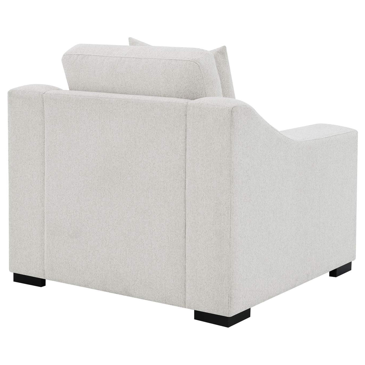 552093 Ashlyn Fabric Upholstered Track Arm Accent Chair Sand