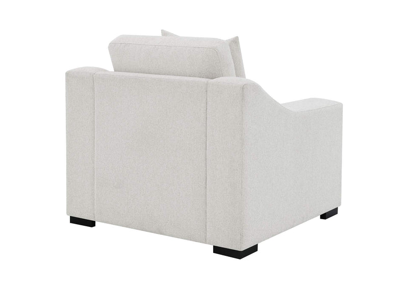 552093 Ashlyn Fabric Upholstered Track Arm Accent Chair Sand