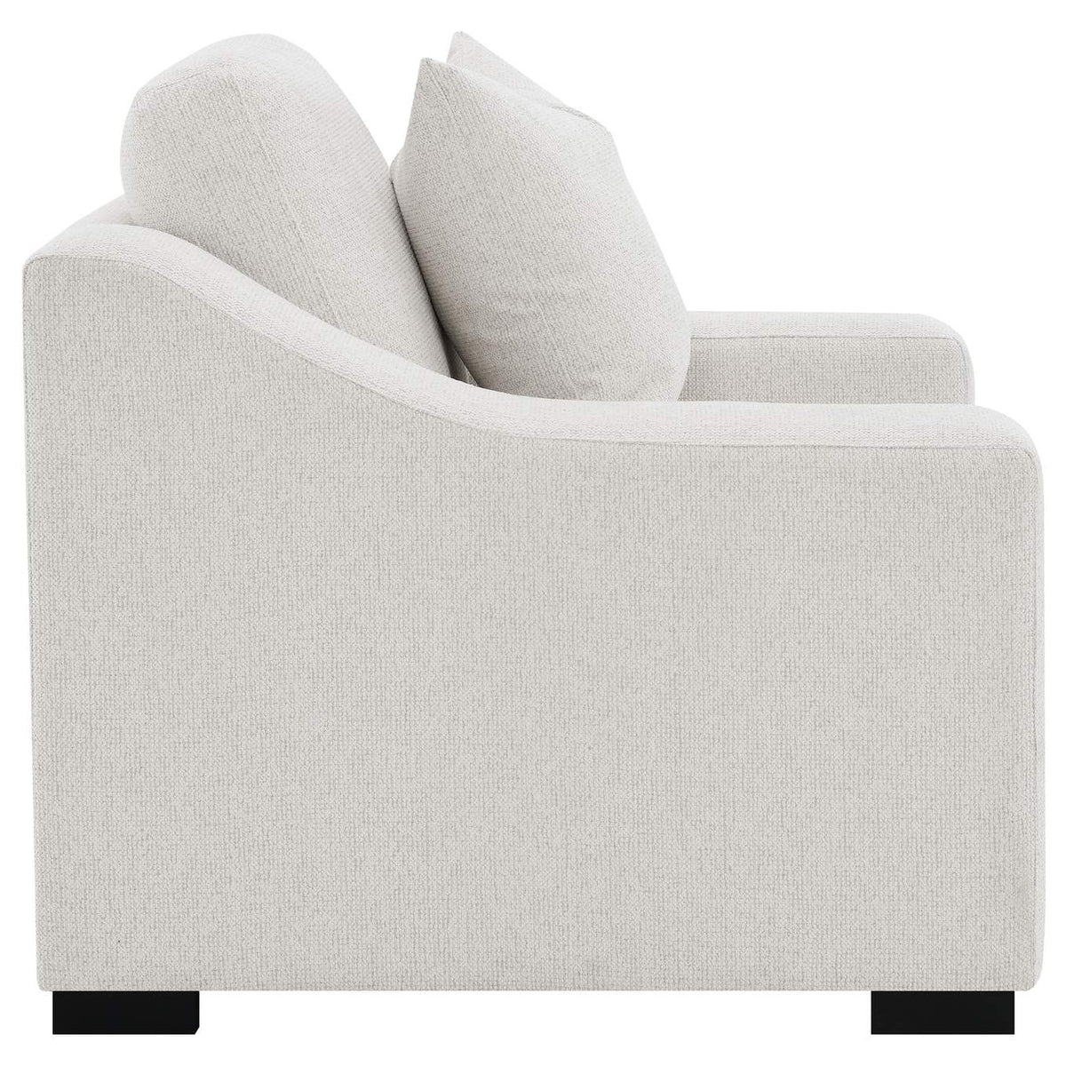 552093 Ashlyn Fabric Upholstered Track Arm Accent Chair Sand