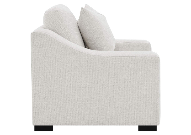 552093 Ashlyn Fabric Upholstered Track Arm Accent Chair Sand