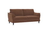 552101-S2 Selma 2-piece Velvet Upholstered Crescent Arm Sofa Set Rust