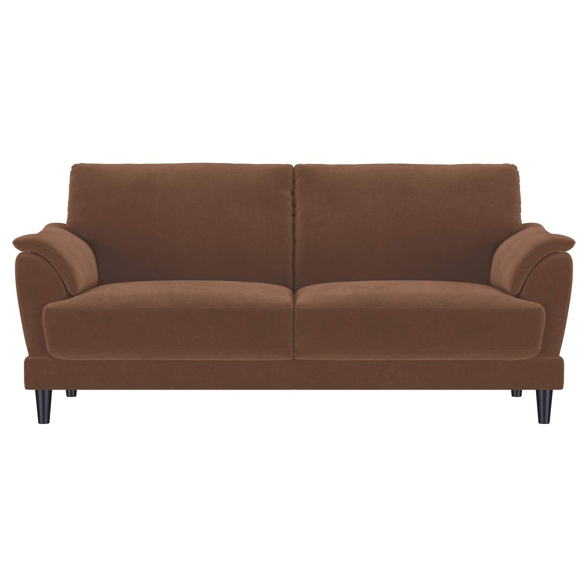 552101-S2 Selma 2-piece Velvet Upholstered Crescent Arm Sofa Set Rust