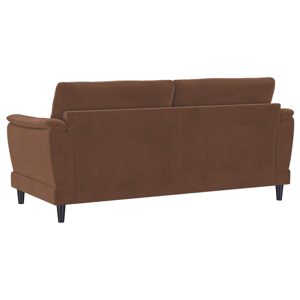 552101-S2 Selma 2-piece Velvet Upholstered Crescent Arm Sofa Set Rust