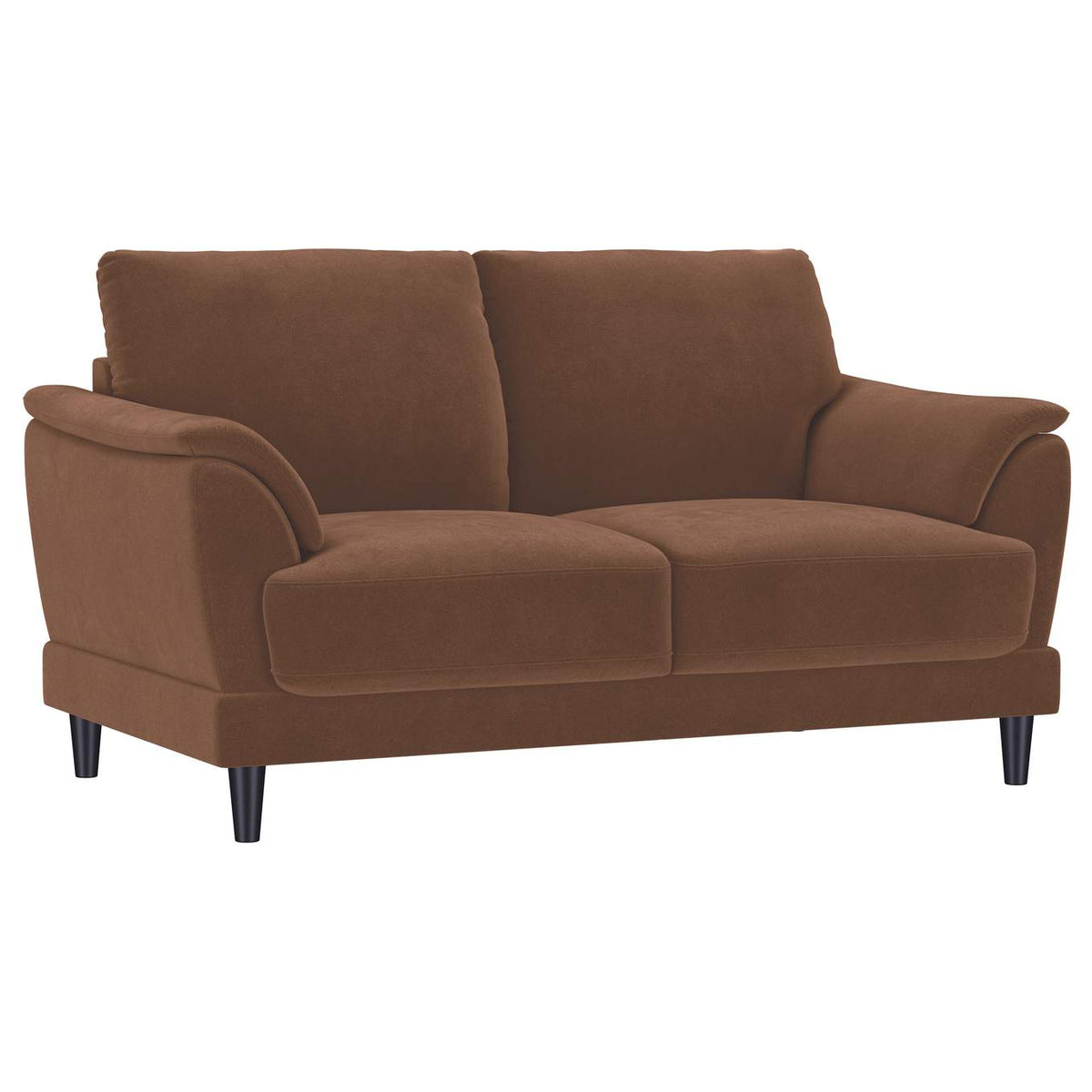 552101-S2 Selma 2-piece Velvet Upholstered Crescent Arm Sofa Set Rust