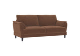 552101 Selma Velvet Upholstered Crescent Arm Sofa Rust