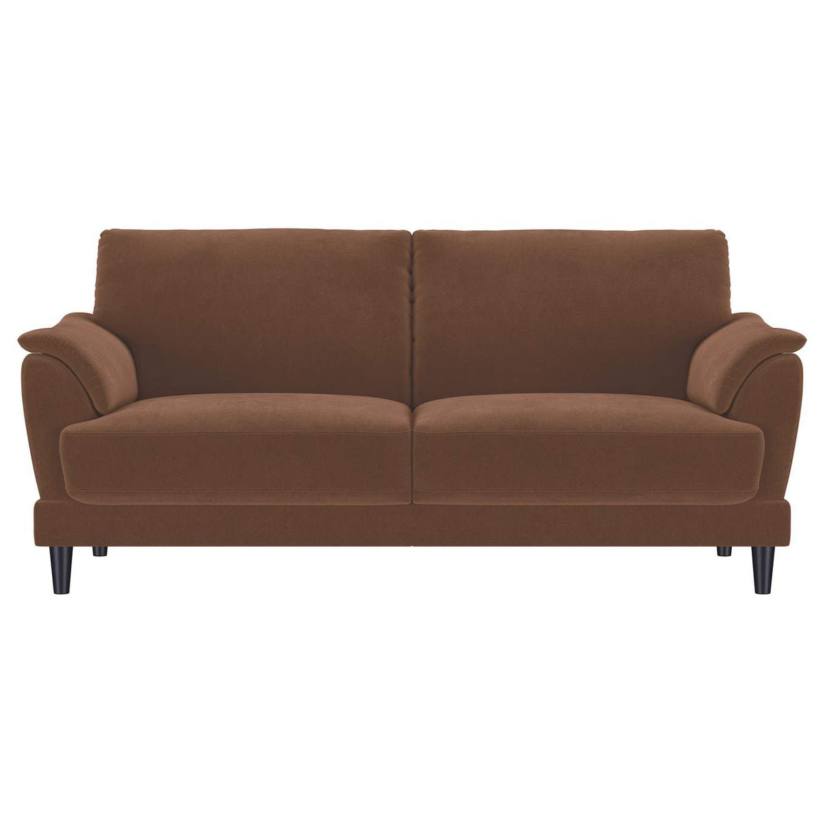 552101 Selma Velvet Upholstered Crescent Arm Sofa Rust