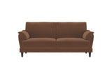 552101 Selma Velvet Upholstered Crescent Arm Sofa Rust