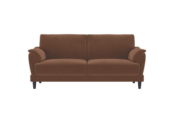 552101 Selma Velvet Upholstered Crescent Arm Sofa Rust
