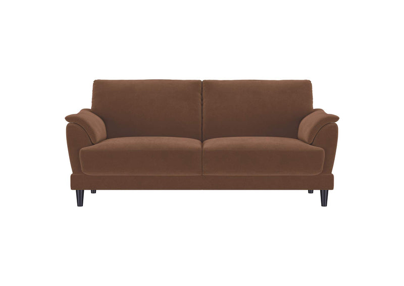 552101 Selma Velvet Upholstered Crescent Arm Sofa Rust