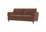 552101 Selma Velvet Upholstered Crescent Arm Sofa Rust