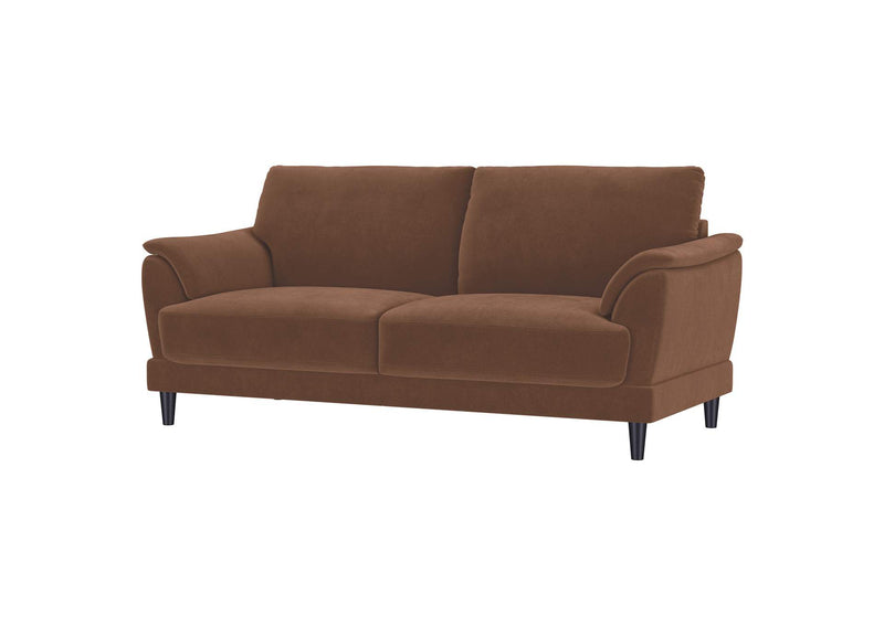 552101 Selma Velvet Upholstered Crescent Arm Sofa Rust