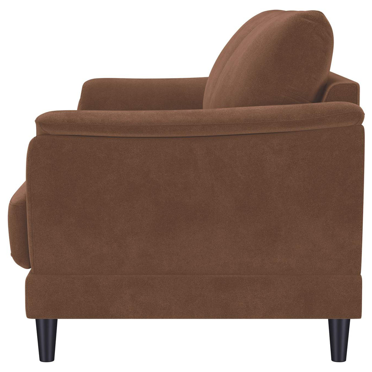 552101 Selma Velvet Upholstered Crescent Arm Sofa Rust
