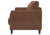 552101 Selma Velvet Upholstered Crescent Arm Sofa Rust