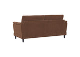 552101 Selma Velvet Upholstered Crescent Arm Sofa Rust