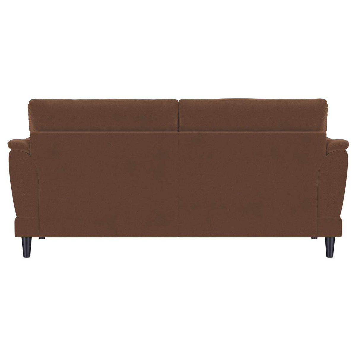 552101 Selma Velvet Upholstered Crescent Arm Sofa Rust