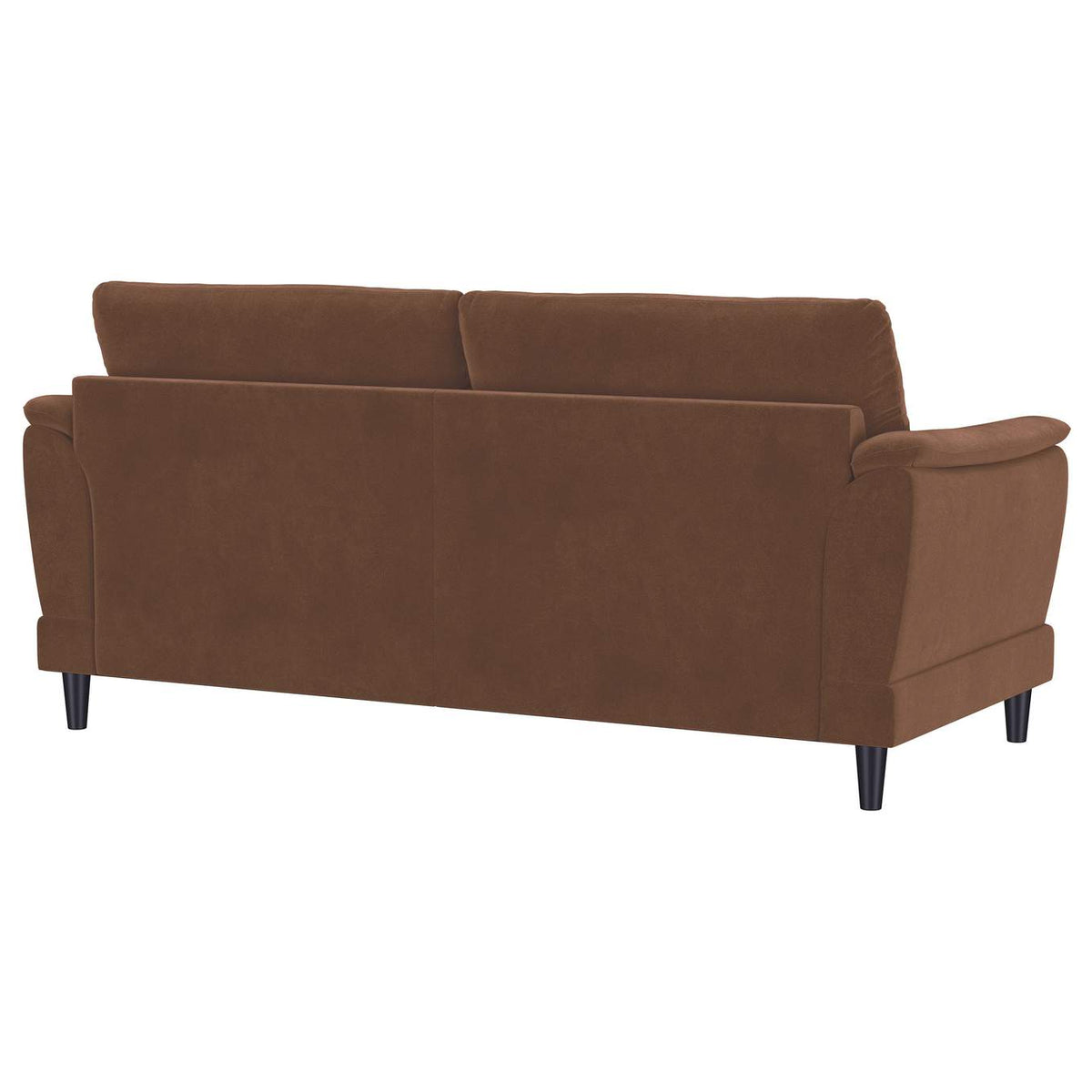 552101 Selma Velvet Upholstered Crescent Arm Sofa Rust