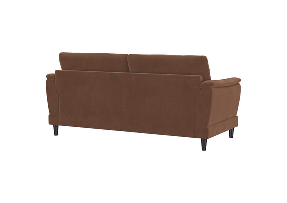 552101 Selma Velvet Upholstered Crescent Arm Sofa Rust