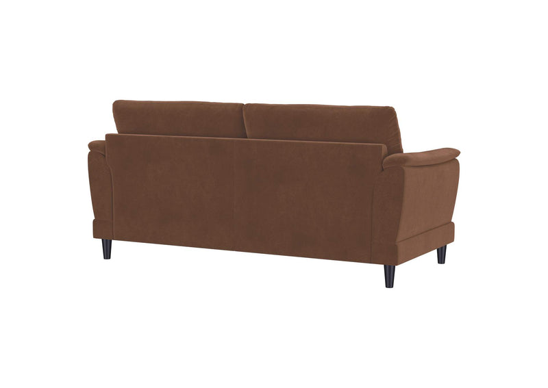 552101 Selma Velvet Upholstered Crescent Arm Sofa Rust