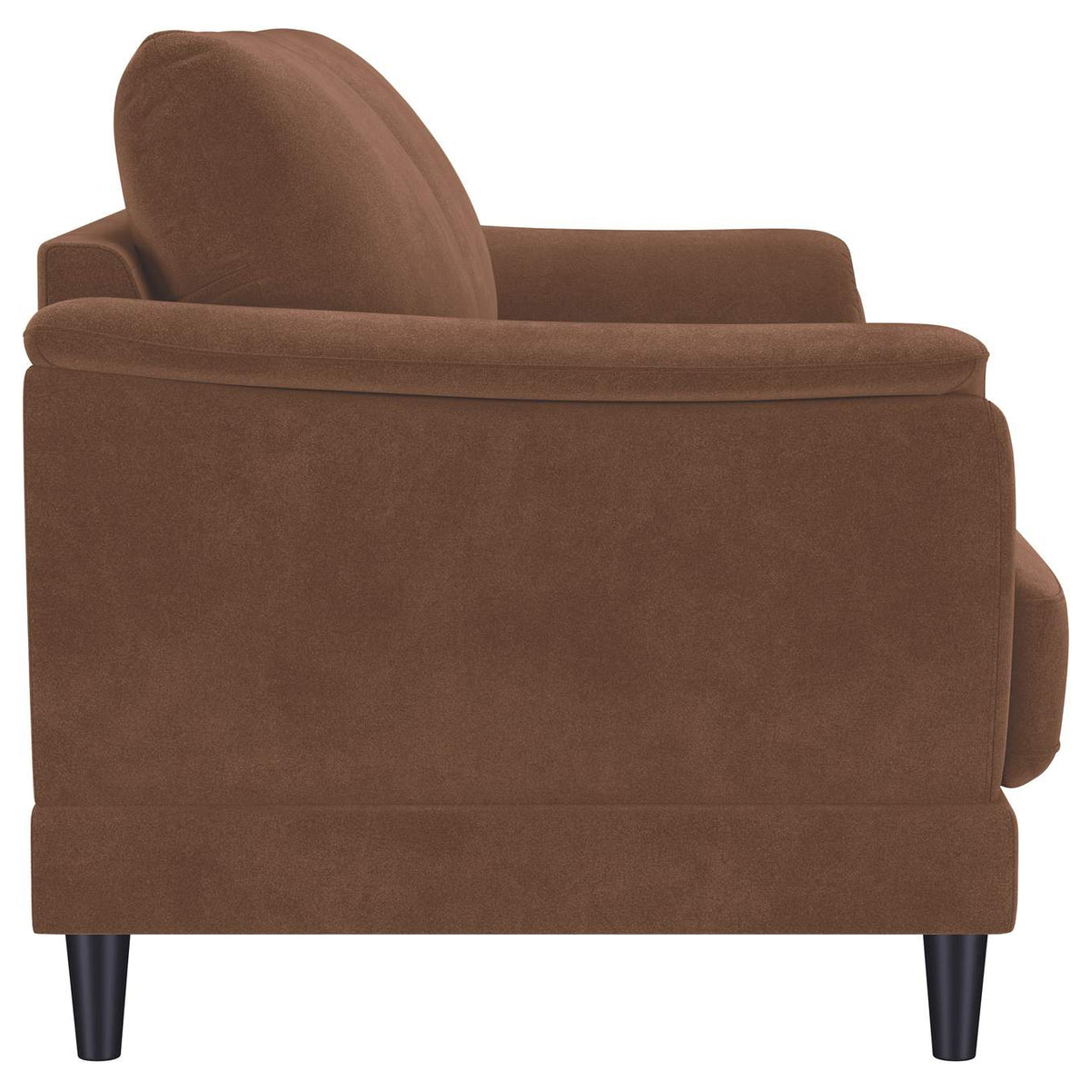 552101 Selma Velvet Upholstered Crescent Arm Sofa Rust