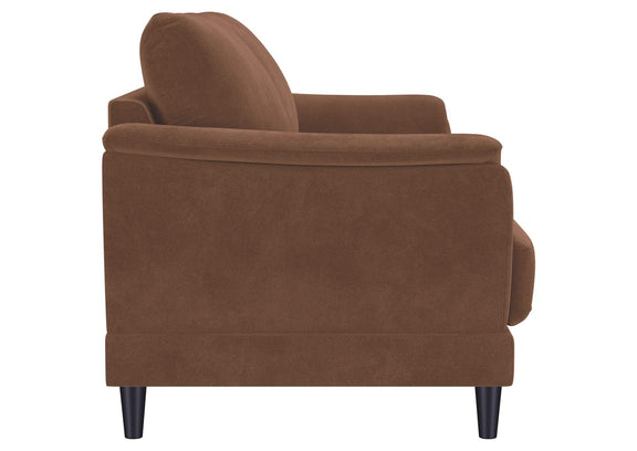 552101 Selma Velvet Upholstered Crescent Arm Sofa Rust