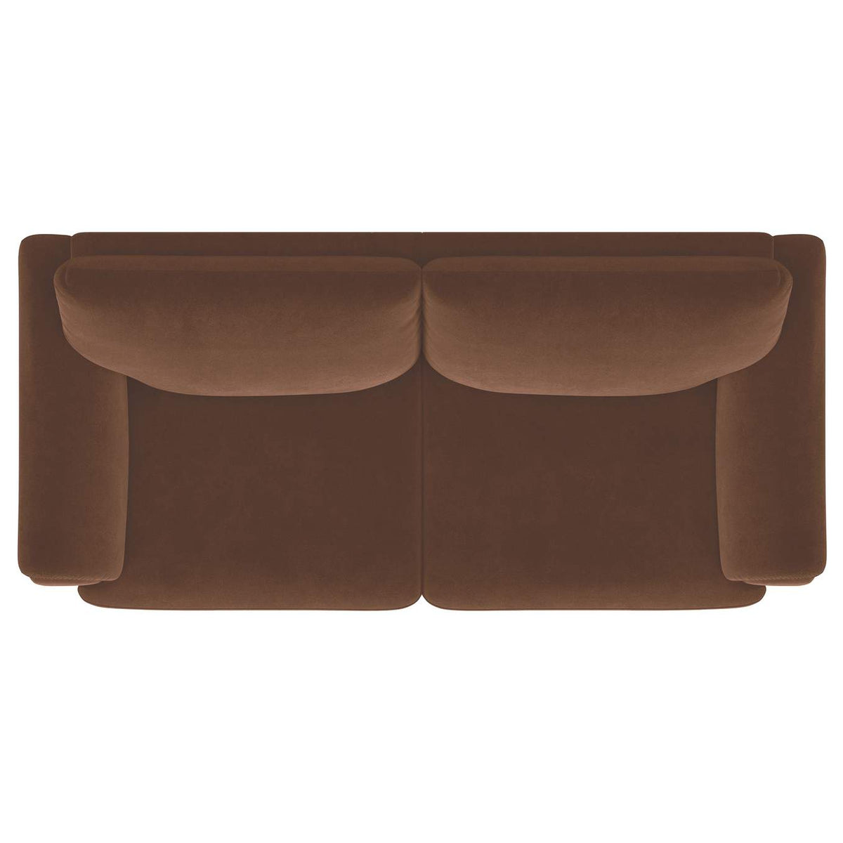 552101 Selma Velvet Upholstered Crescent Arm Sofa Rust