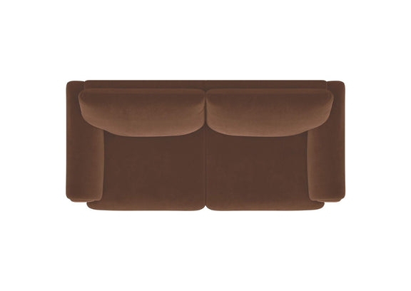 552101 Selma Velvet Upholstered Crescent Arm Sofa Rust