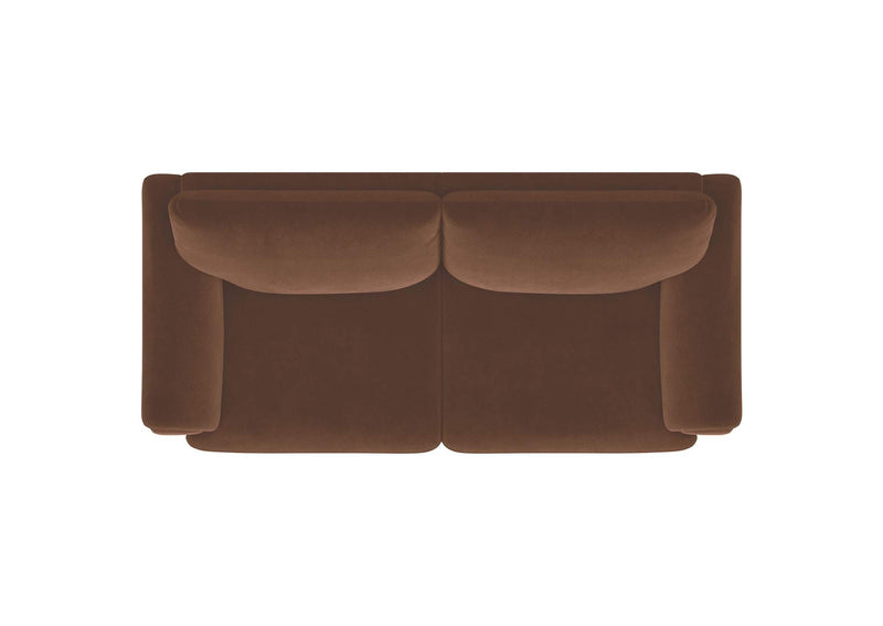 552101 Selma Velvet Upholstered Crescent Arm Sofa Rust