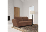 552102 Selma Velvet Upholstered Crescent Arm Loveseat Rust