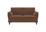 552102 Selma Velvet Upholstered Crescent Arm Loveseat Rust