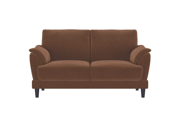 552102 Selma Velvet Upholstered Crescent Arm Loveseat Rust