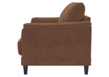 552102 Selma Velvet Upholstered Crescent Arm Loveseat Rust