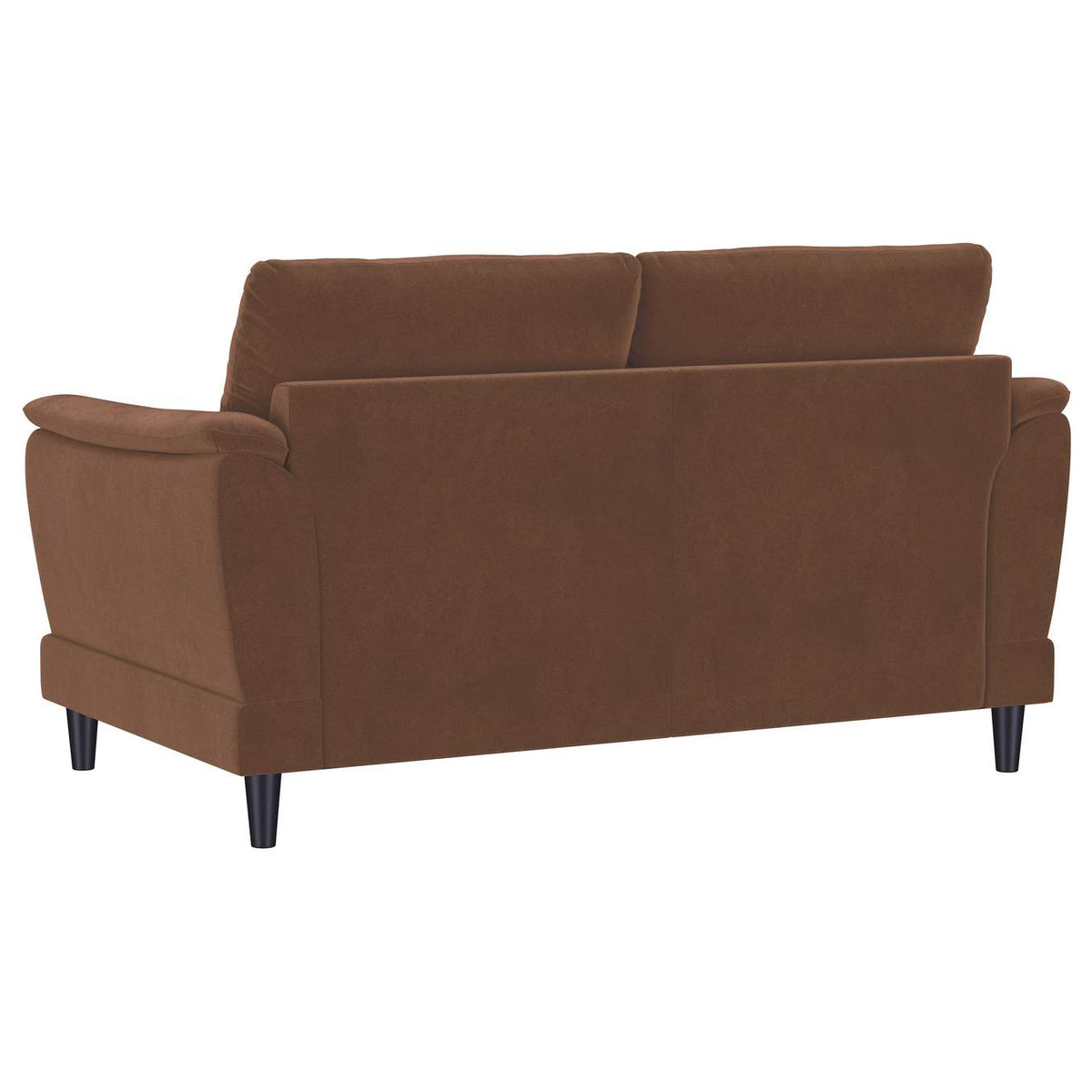 552102 Selma Velvet Upholstered Crescent Arm Loveseat Rust