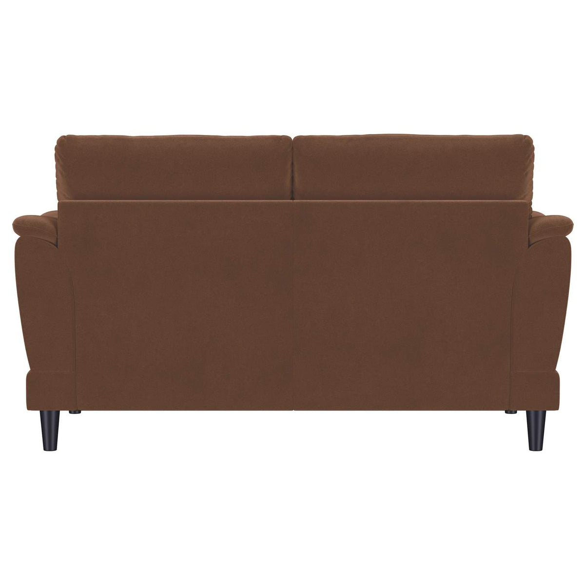 552102 Selma Velvet Upholstered Crescent Arm Loveseat Rust