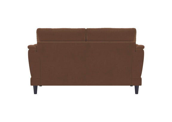 552102 Selma Velvet Upholstered Crescent Arm Loveseat Rust