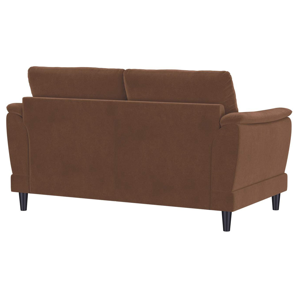 552102 Selma Velvet Upholstered Crescent Arm Loveseat Rust