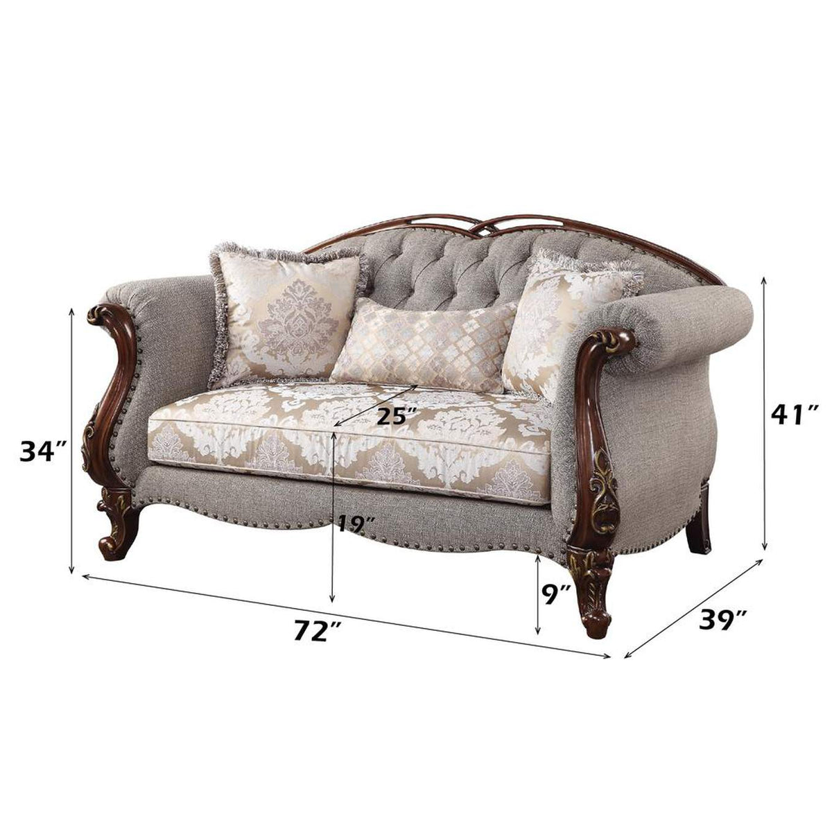 55366 Miyeon Loveseat with 3 Pillows
