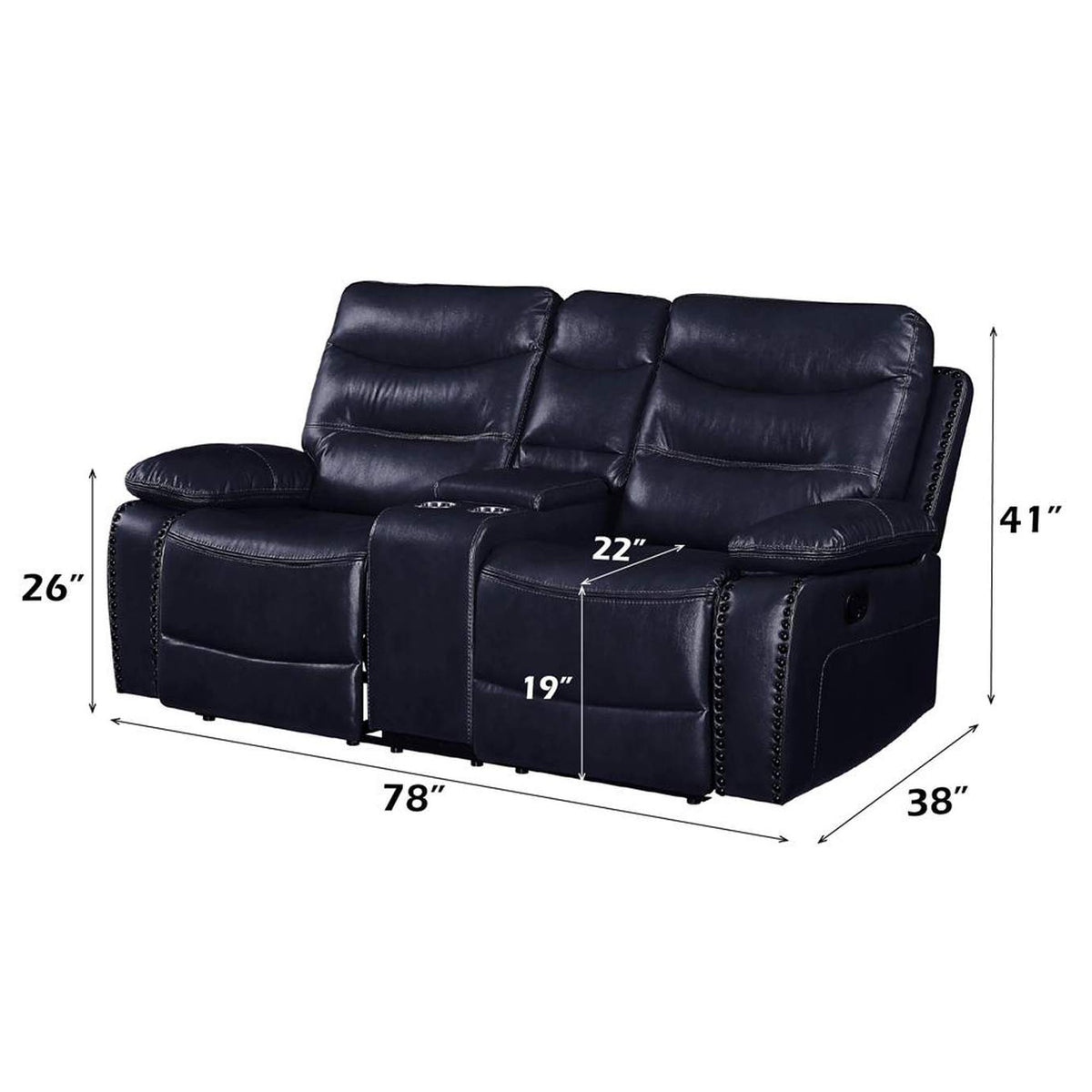 55371 Aashi Motion Loveseat with Console
