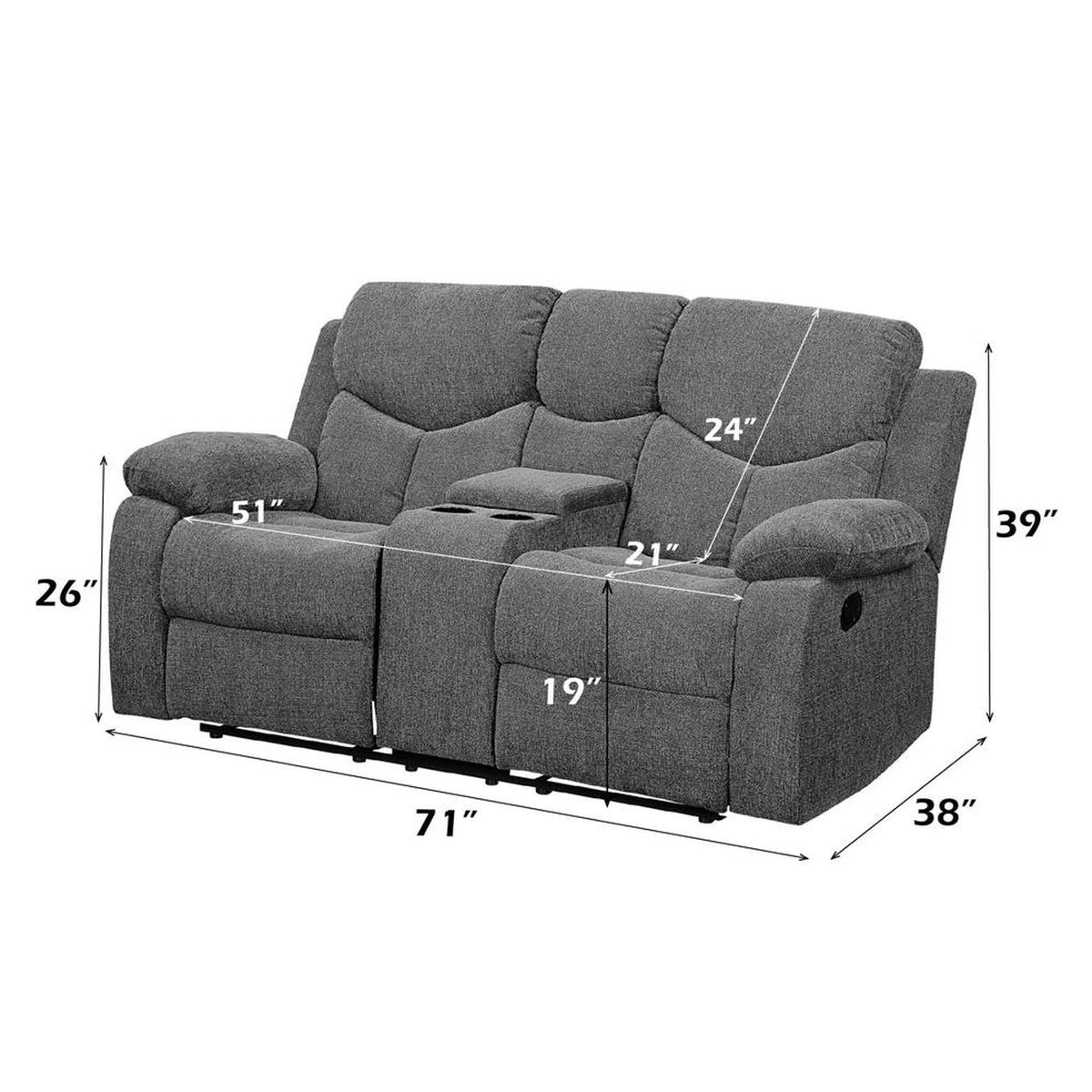 55441 Kalen Motion Loveseat with Console