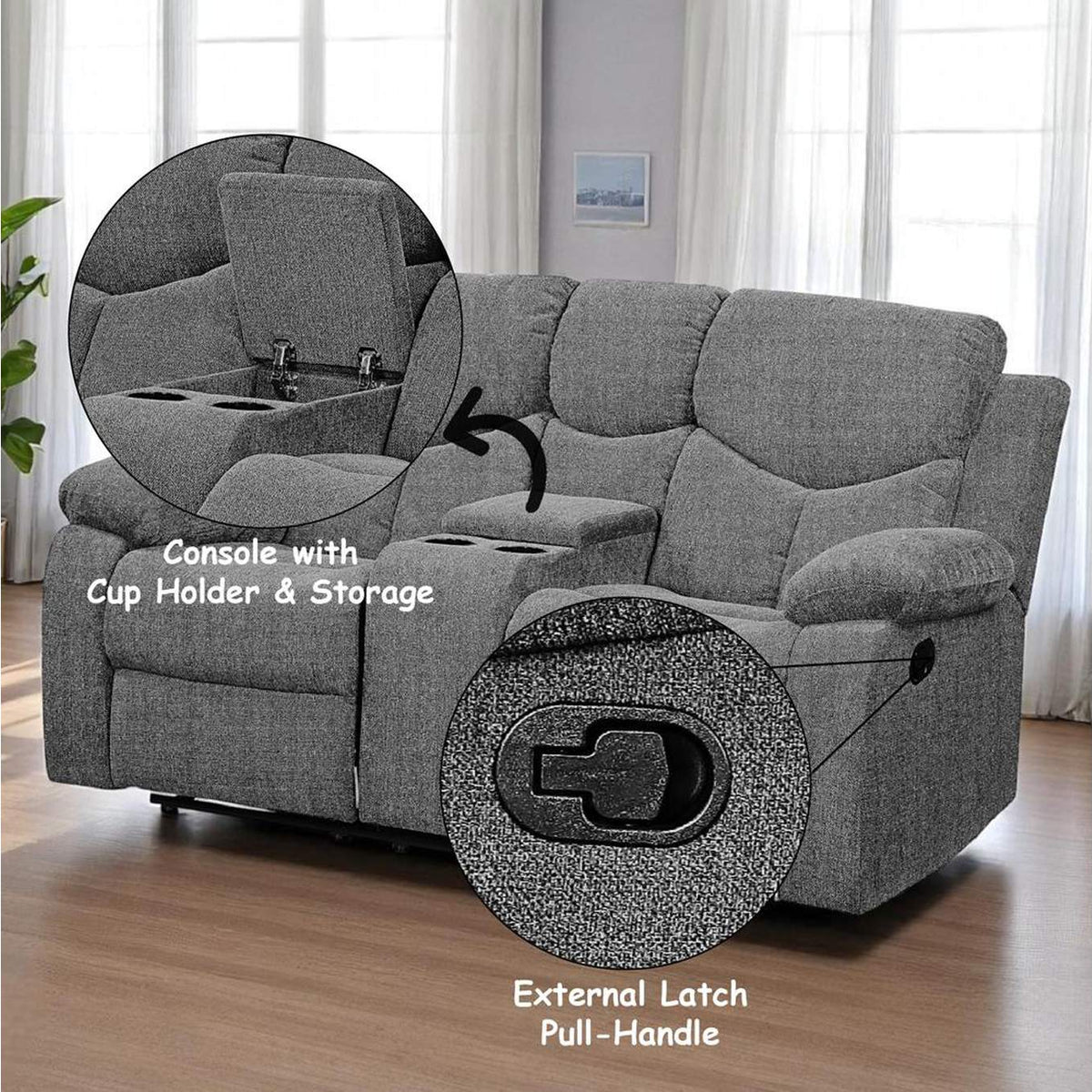 55441 Kalen Motion Loveseat with Console