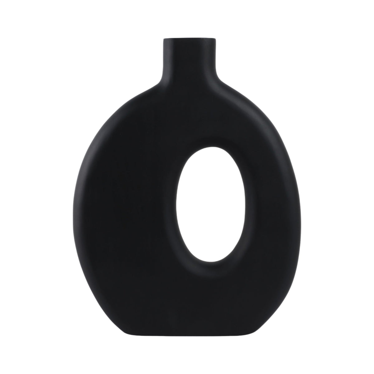 18" Cut-Out Wood Vase - Black