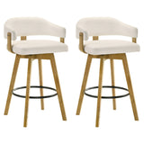 Callah - Contemporary Natural Wood Bar Height Kitchen Bar Stool