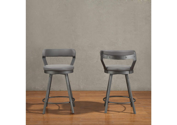 5566-24GY Appert Swivel Counter Height Chair, Gray