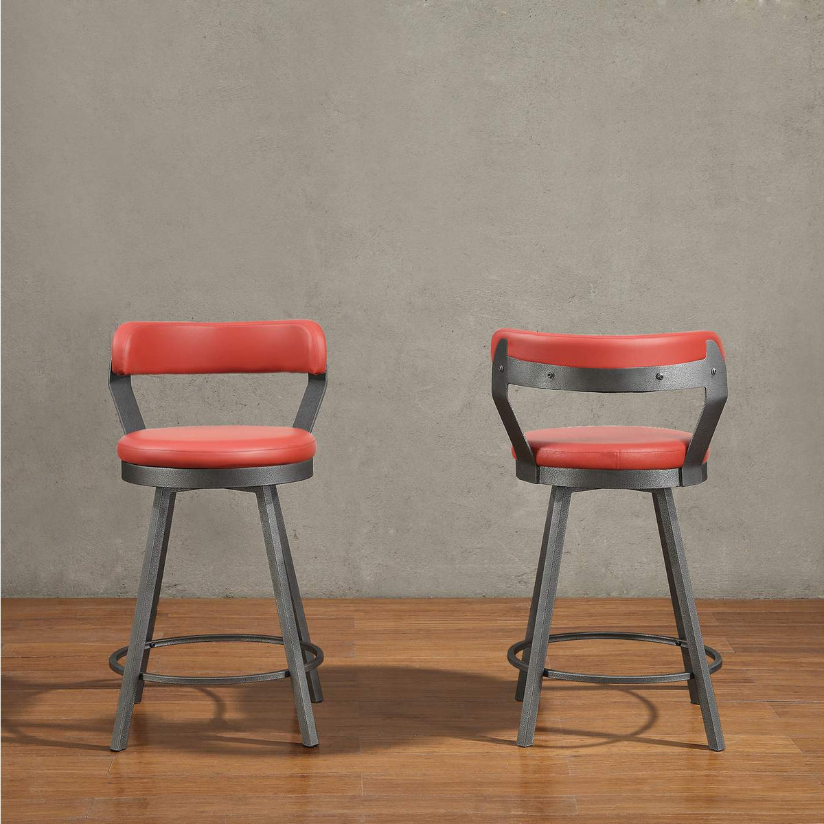 5566-24RD Appert Swivel Counter Height Chair, Red