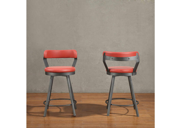 5566-24RD Appert Swivel Counter Height Chair, Red