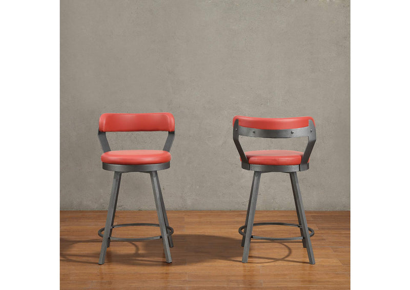 5566-24RD Appert Swivel Counter Height Chair, Red