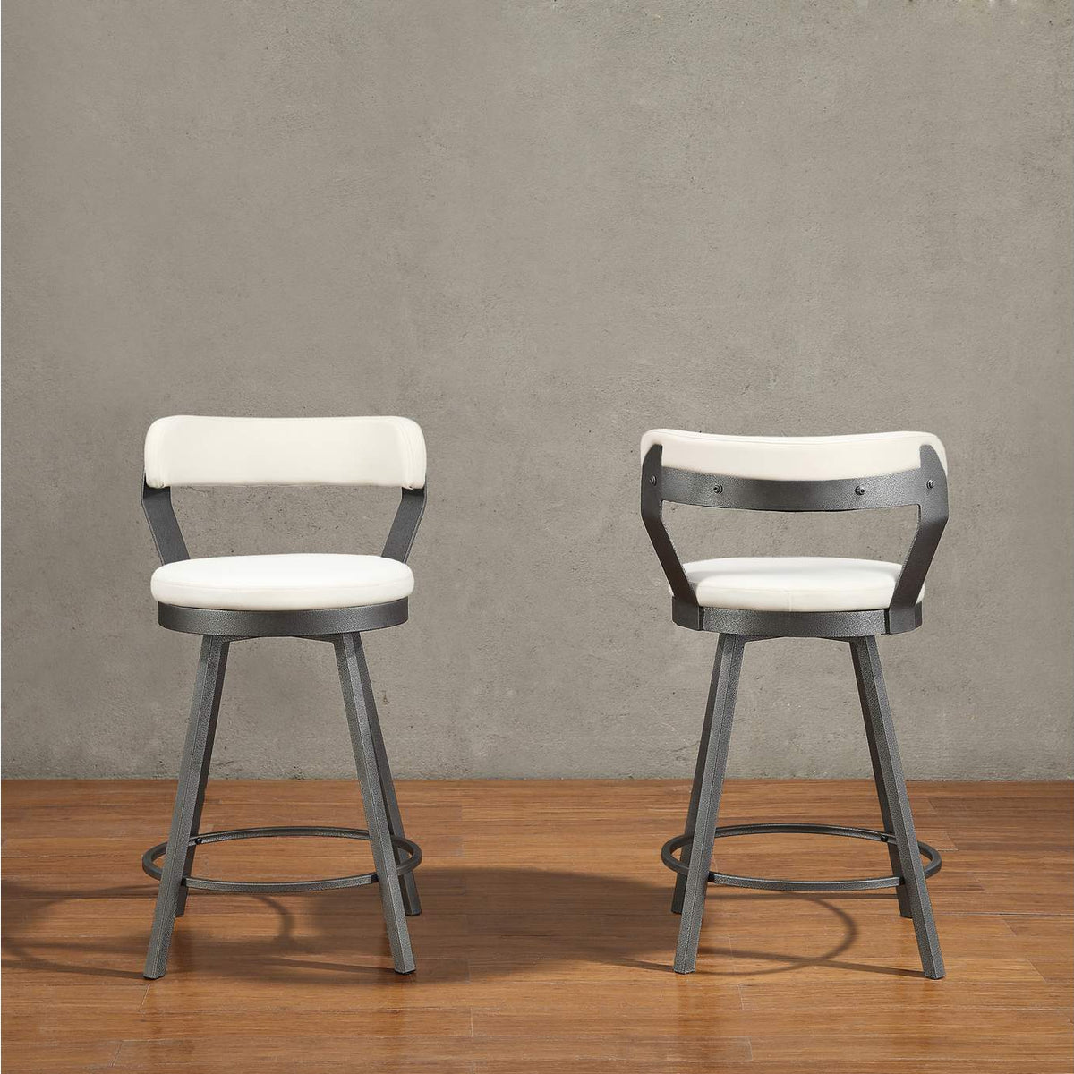 5566-24WT Appert Swivel Counter Height Chair, White