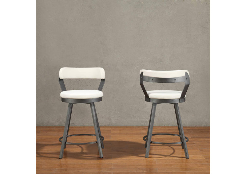 5566-24WT Appert Swivel Counter Height Chair, White