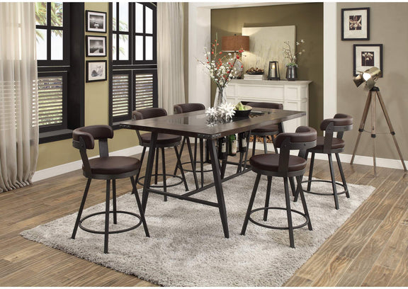 5566-24BR Appert Swivel Counter Height Chair, Brown